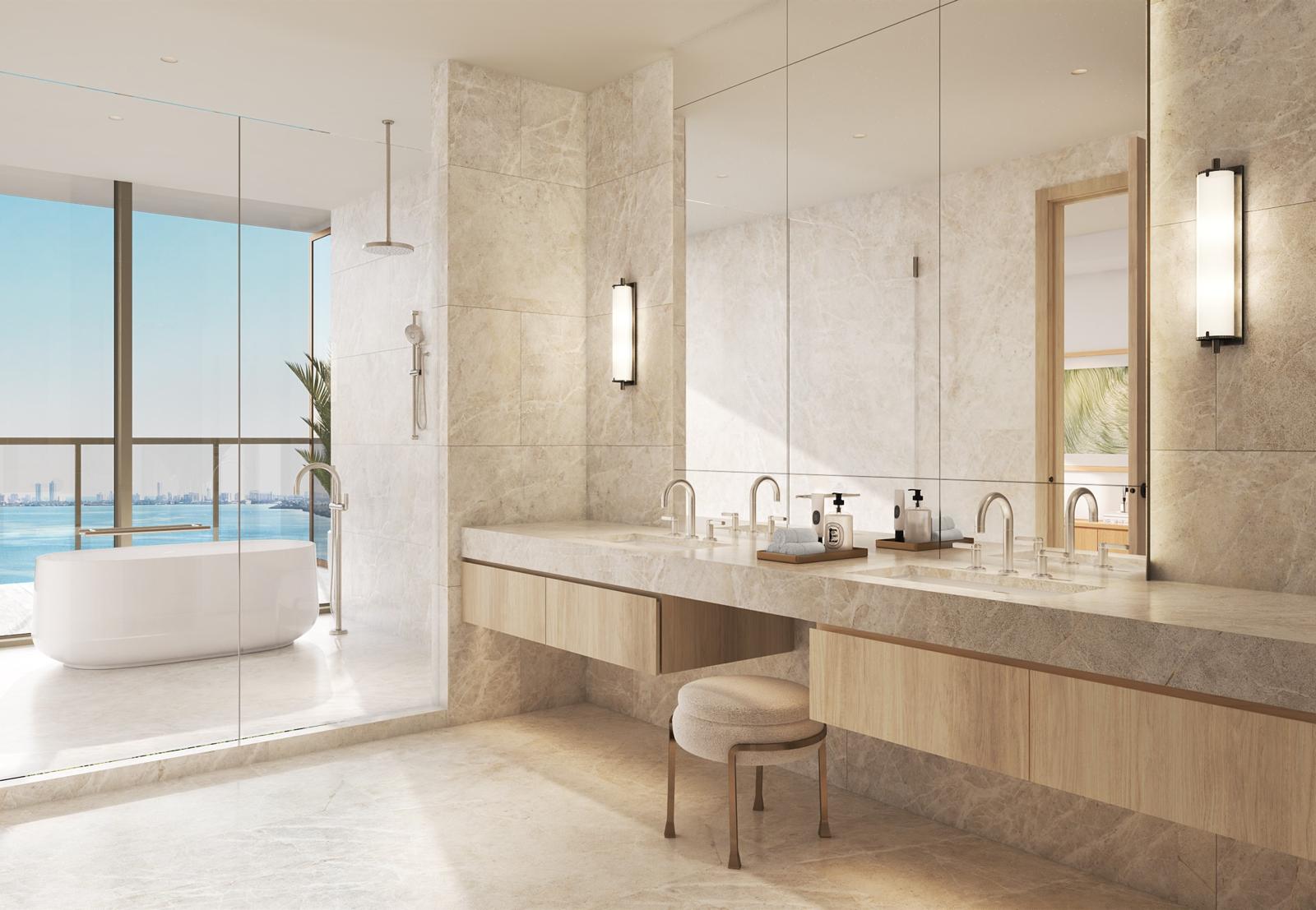 Rockwell-designed primary bathroom with Kallista fixtures